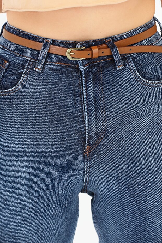 Kadın Ince Basic Taba Kemer - 1