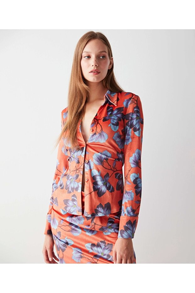 Çiçek Desen Gömlek - 1