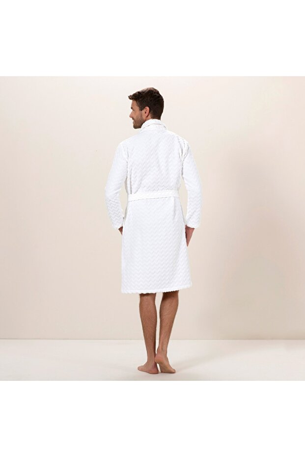 Zigzag Erkek Bornoz Beyaz - 3