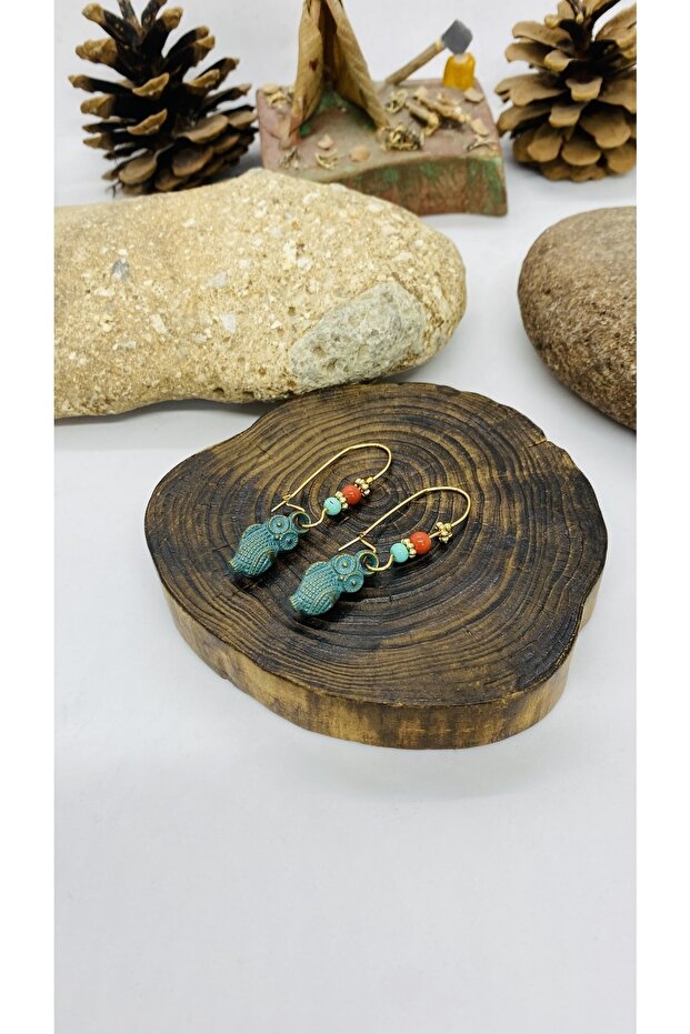 Handmade Ethnic Owl Figure Earrings