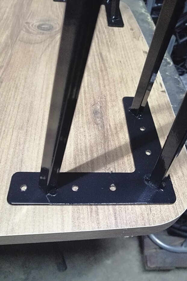 85 Cm Petek Üstü Raf & Dresuar Ayağı Metal Profil Boru Firkete Ayak Yüksek Bar Masası 1 Adet Pingolu - 5