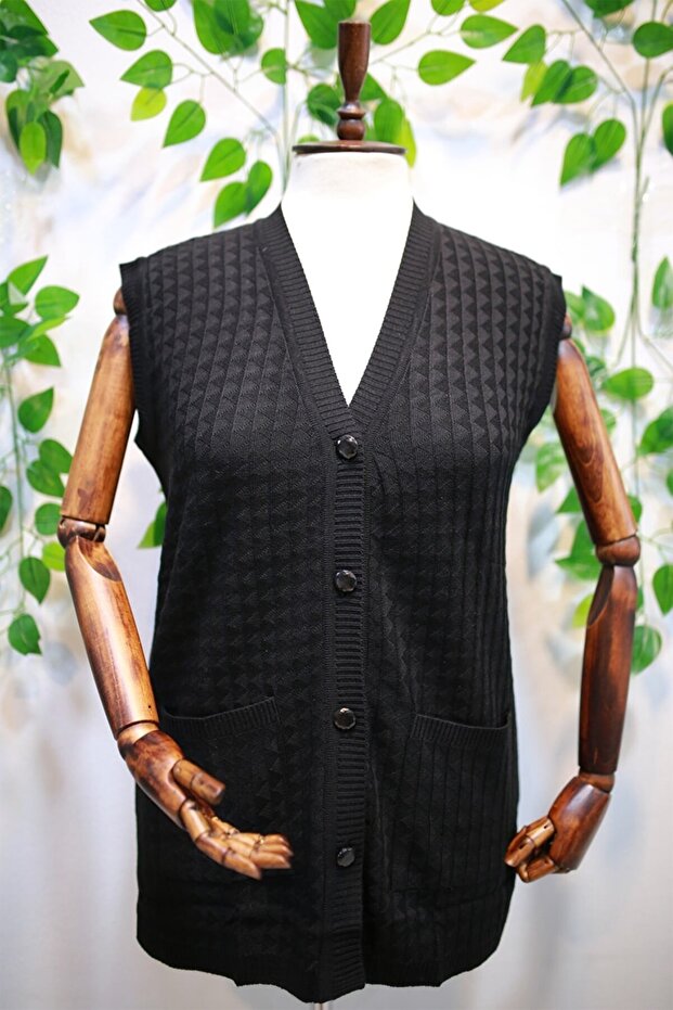 Çift Cep Kadın Yelek Kışlık - 1