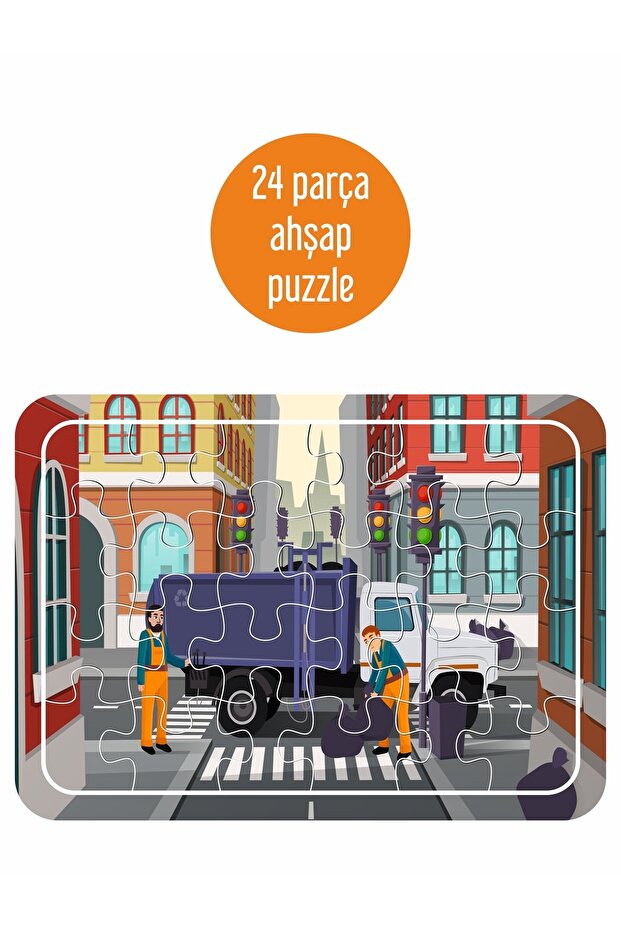 Garbage Truck 24 Piece Wooden Puzzle