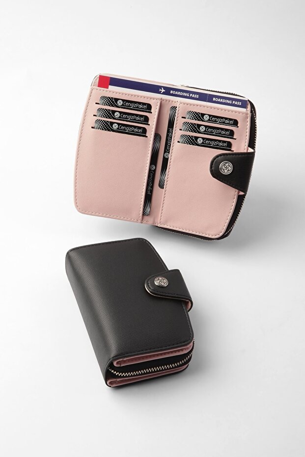 Women's Medium Size Wallet - 65257-black/powder