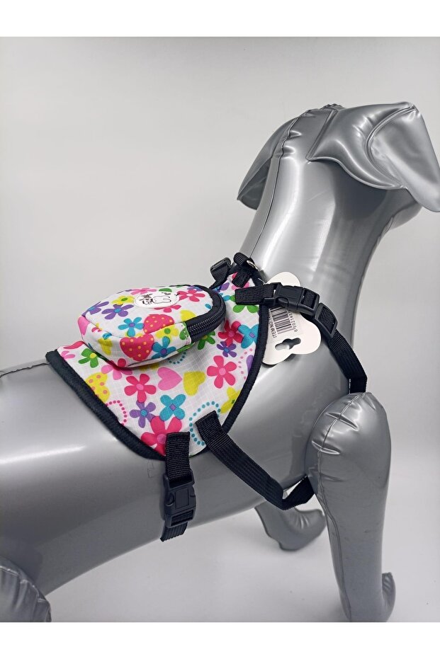 Back Chest Collar with Dog Bag Medium Size