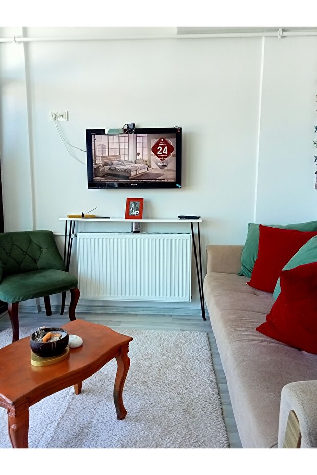 85 Cm Petek Üstü Raf & Dresuar Ayağı Metal Profil Boru Firkete Ayak Yüksek Bar Masası 1 Adet Pingolu - 2