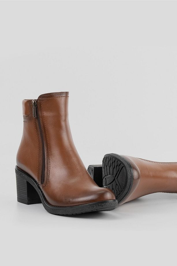 Kadın Taba Hakiki Deri 35-40 Numara Bot & Bootie - 3