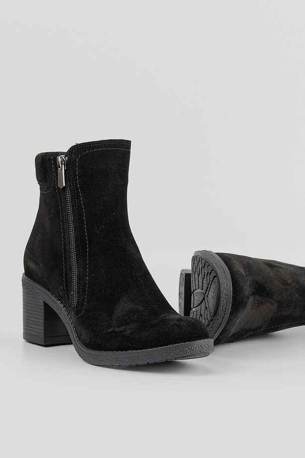 Kadın Siyah Süet Hakiki Deri 35-40 Numara Bot & Bootie - 2