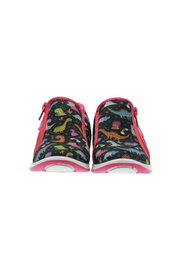 Kız Bebek Dinazor Temalı Fermuarlı Panduf - 2