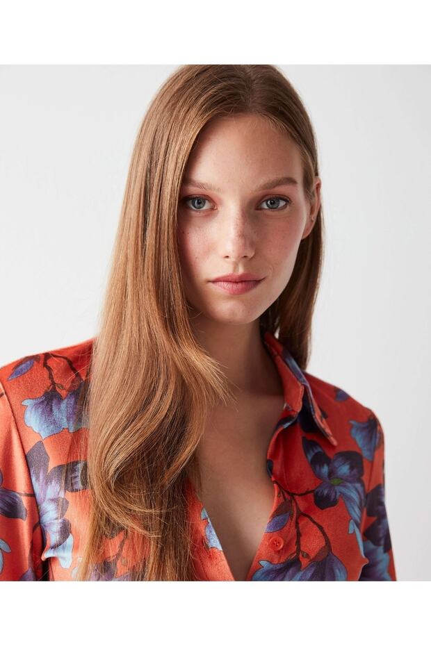 Çiçek Desen Gömlek - 2