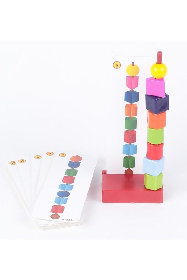 Educational Shapes String Stringing Bead Sorting Speedy Look Knee Brown - 3