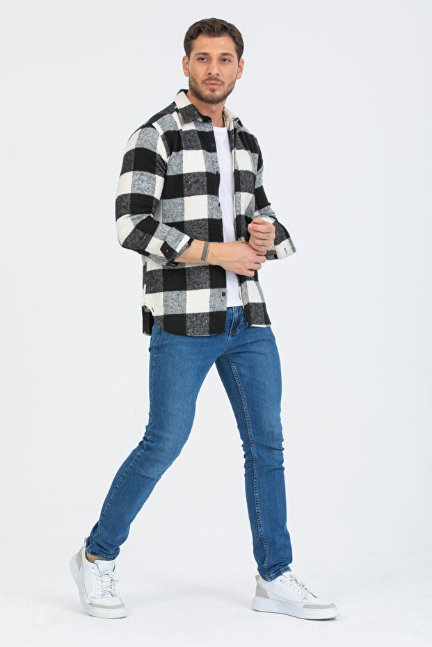 Erkek Beyaz Odunucu Gömlek - 4