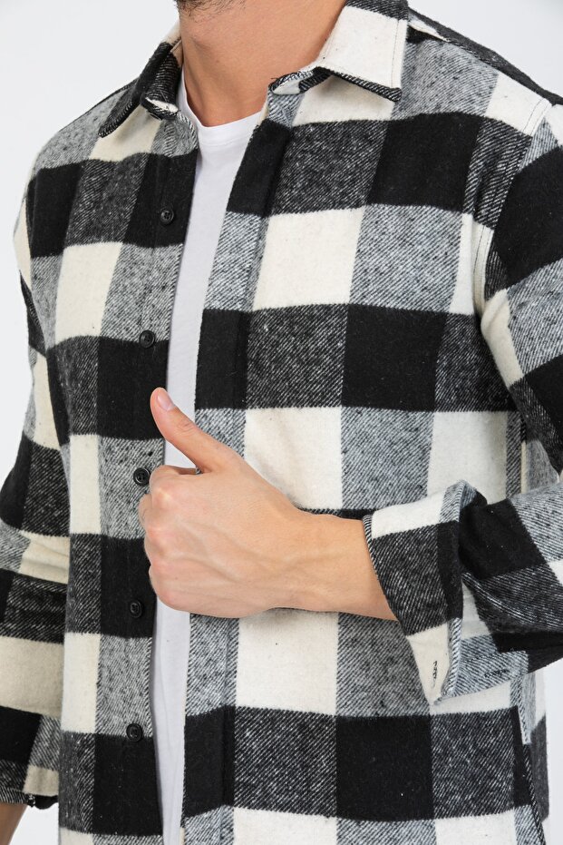 Erkek Beyaz Odunucu Gömlek - 5