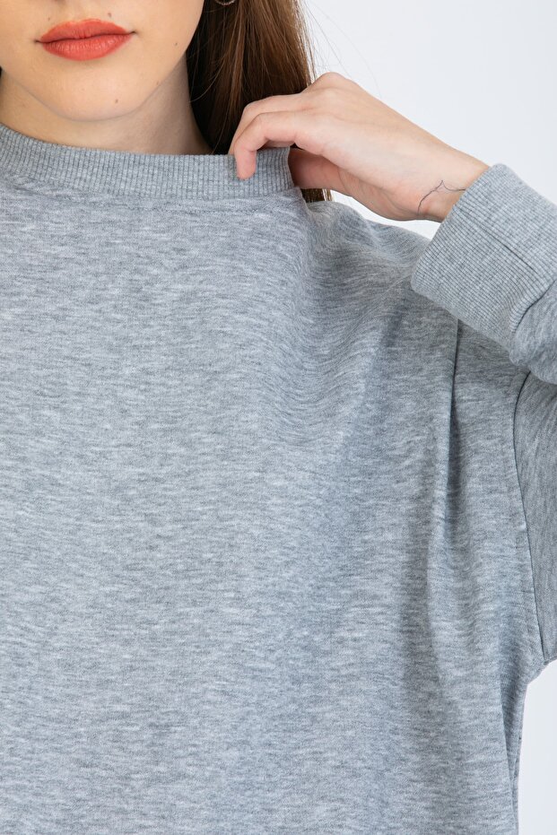 طقم رياضي رمادي 3 خيوط نسائي - 7