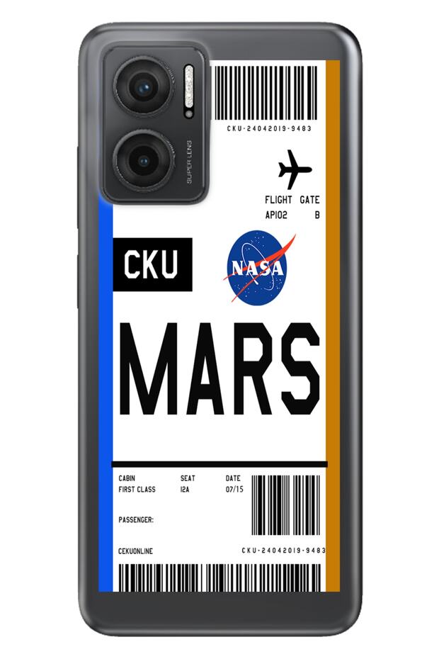 Xiaomi Redmi 10 5g Case 0.4mm Silicone Patterned Mars Airplane Ticket