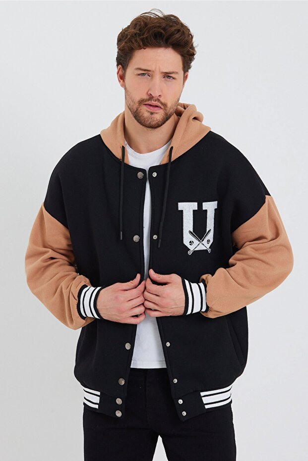 Unisex Hooded USA Embroidered College Jacket
