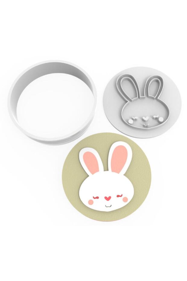 Christmas Rabbit Cookie Mold Stamp Cutter Set