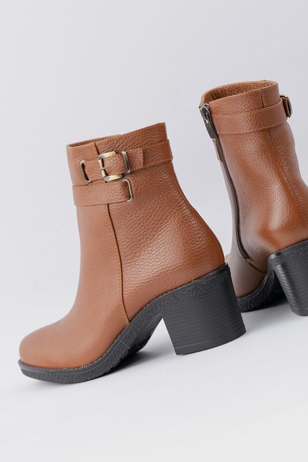 Kadın Taba Hakiki Deri 35-40 Numara Bot & Bootie - 4