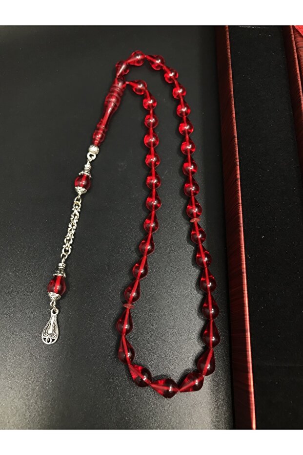 Damla Model Ateş Kehribar Tesbih - 2