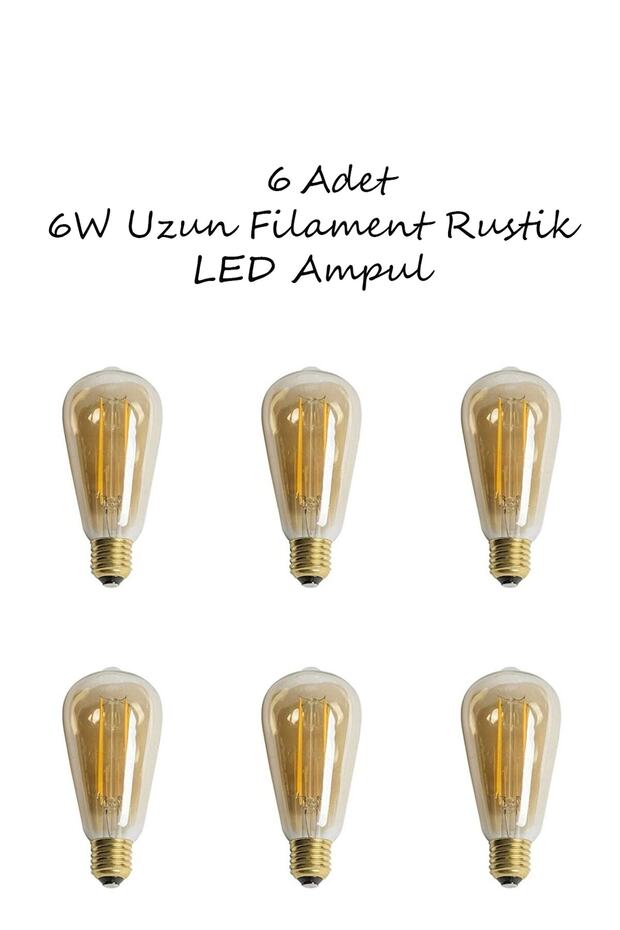 6 Adet Ct-4284 Rustik 6 W Led Ampul - (e-27)