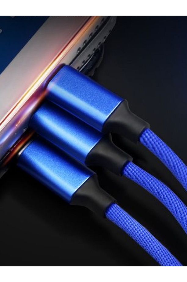 3+1 Hızlı Şarj Kablosu Nano Örgü Ip-1200mm Uzunlukta-2.4a-type-c/mikro/iphone Çıkışlı Kablo - 4