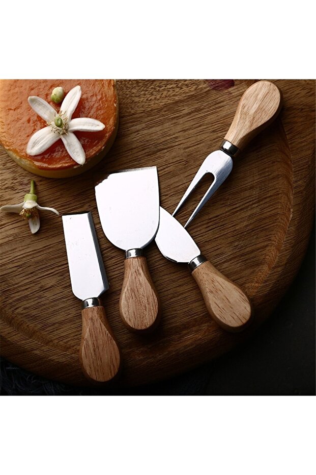 Bambu Paslanmaz Çelik Peynir Bıçak Seti 4’lü - 3