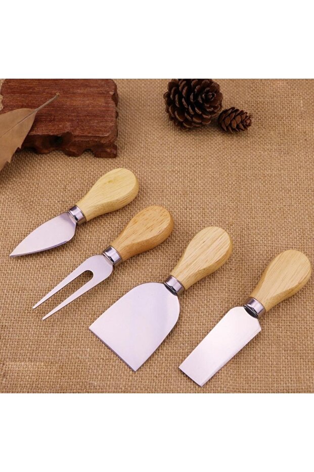 Bambu Paslanmaz Çelik Peynir Bıçak Seti 4’lü - 4