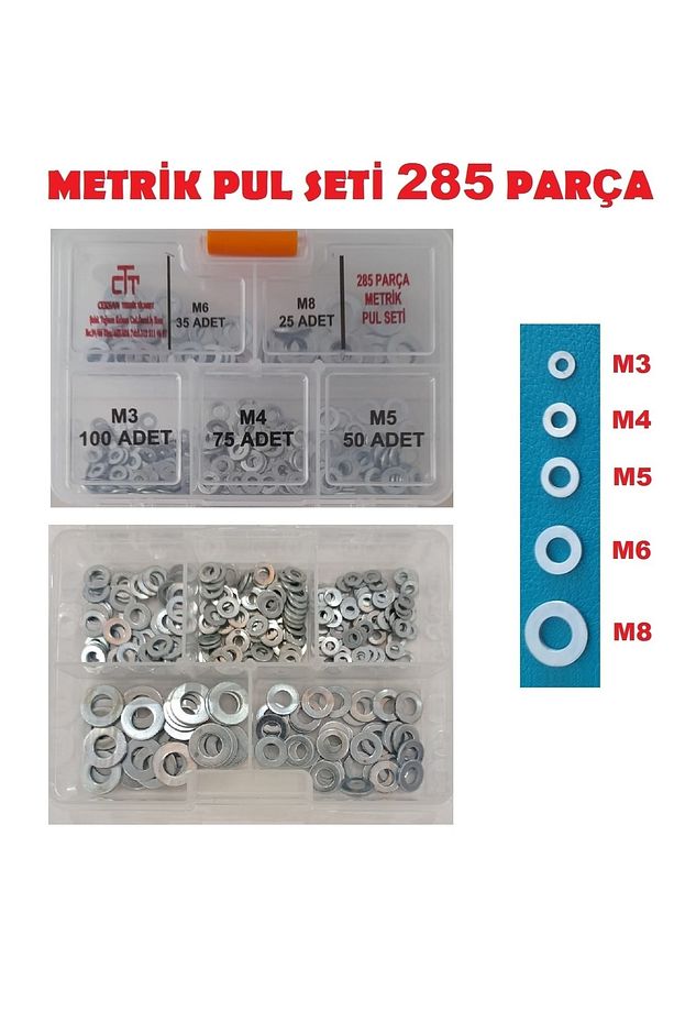 Pul Seti Metrik 285 Parça M3-m4-m5-m6-m8 Pul Seti - 1