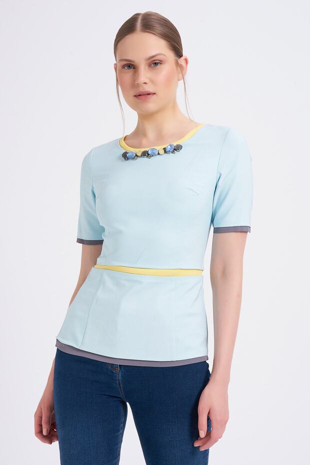 Taş Detaylı Bluz - 3