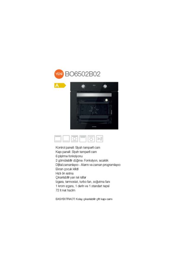 Siyah Cam Ankastre Set (3481 Flam 60+cs5335b02+bo6502b02) - 7