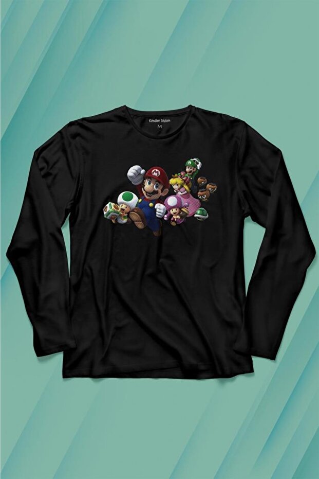 Super Mario Party Star Rush Long Sleeve T-Shirt Printed T-shirt