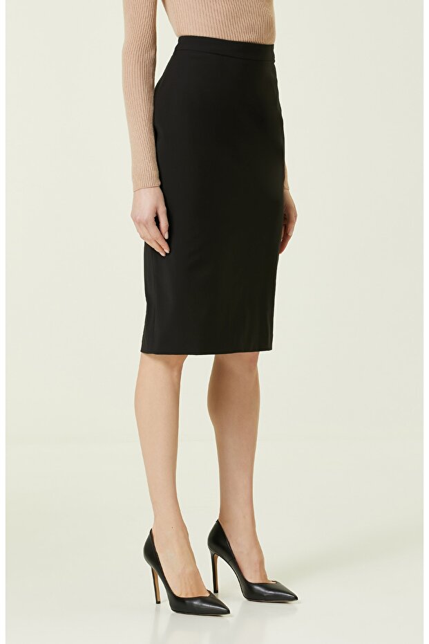 Siyah Diz Boyu Kalem Etek - 2