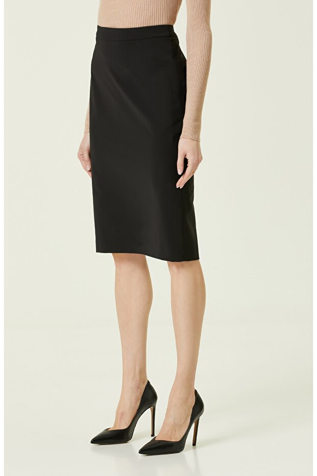 Siyah Diz Boyu Kalem Etek - 3