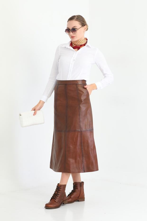 Long Leather Skirt