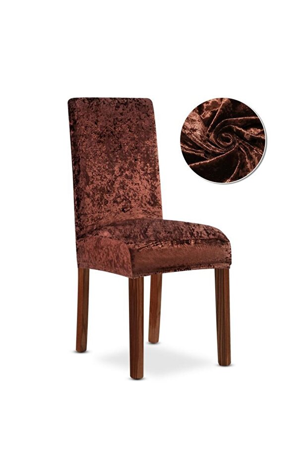 Bashtugh Sandalye Kılıfı , Yıkanabilir, Lastikli ,kadife Kumaş Sandalye Örtüsü 1 Adet - 2