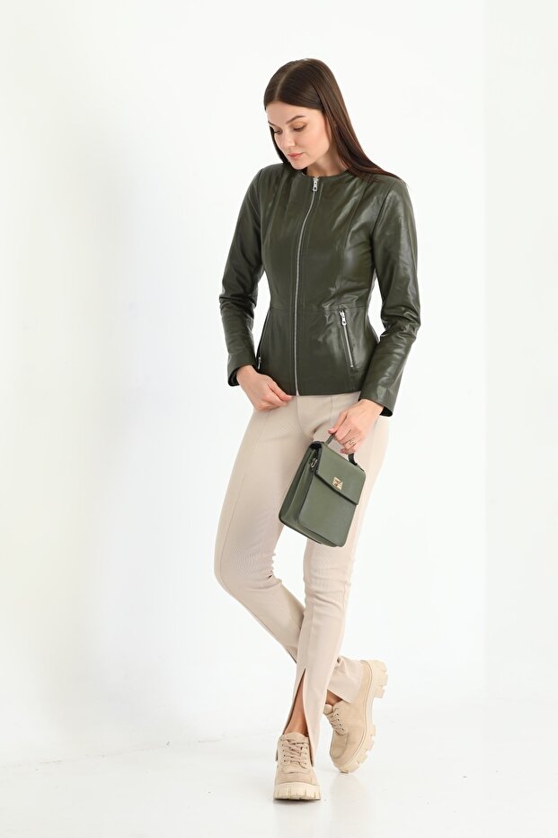 Kısa Deri Ceket - 3