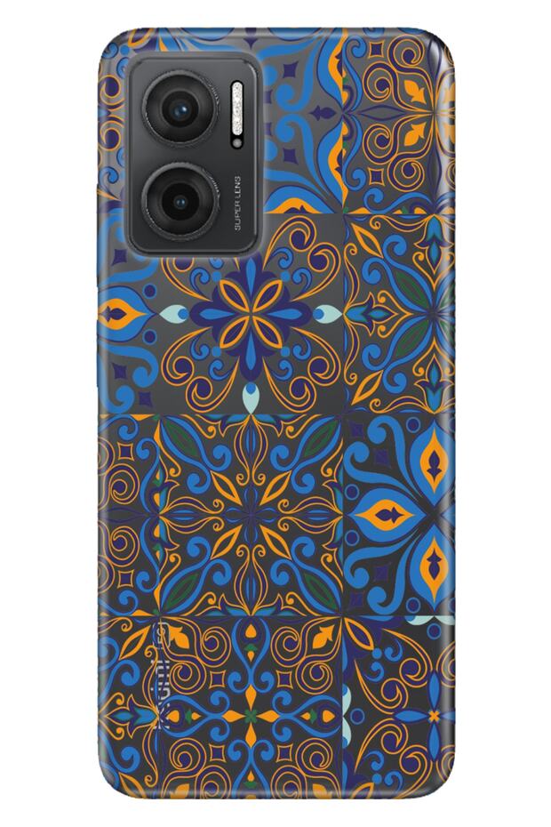 Xiaomi Redmi 10 5g Case 0.4mm Silicone Patterned Blue Geo