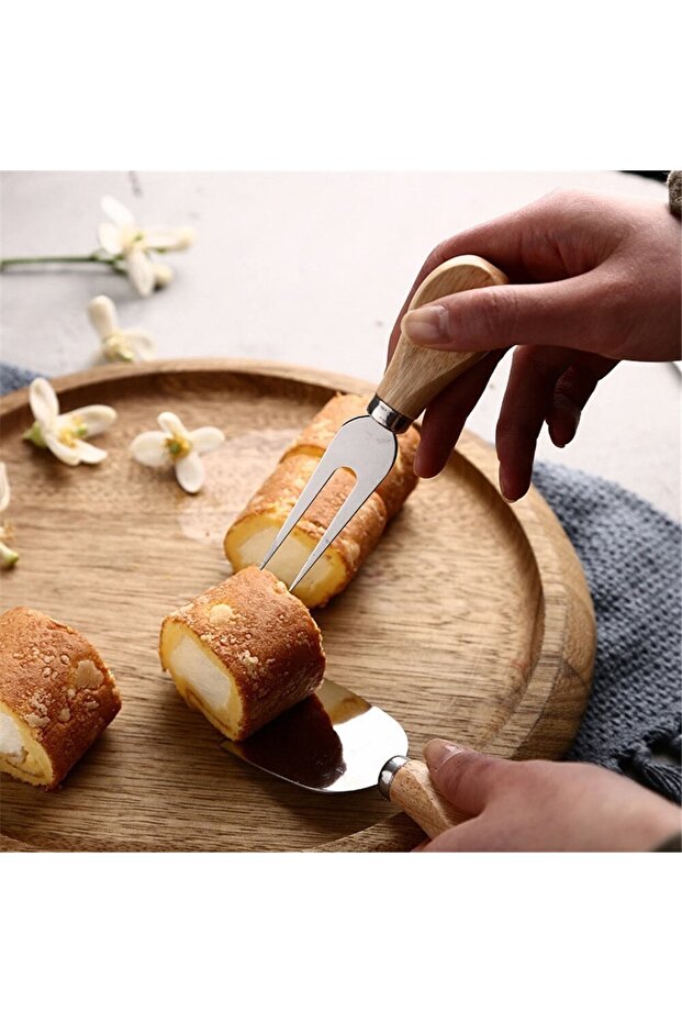 Bambu Paslanmaz Çelik Peynir Bıçak Seti 4’lü - 2