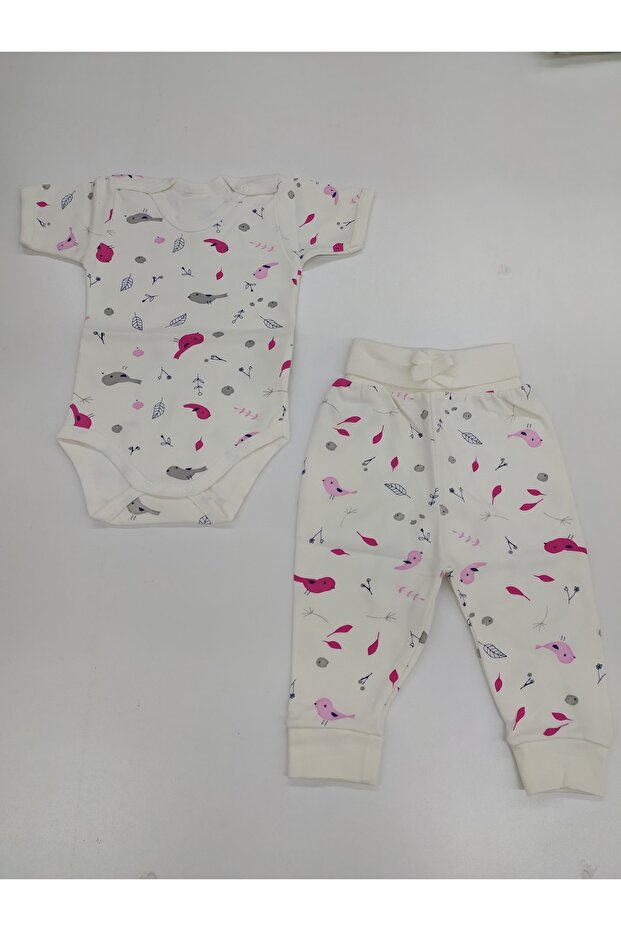 Baby Cotton Short Sleeve Baby Snap-On Badi Pants Set 0-3 Months 3-6 Months 9-12 Months 18-24 Months
