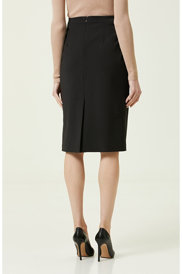 Siyah Diz Boyu Kalem Etek - 4