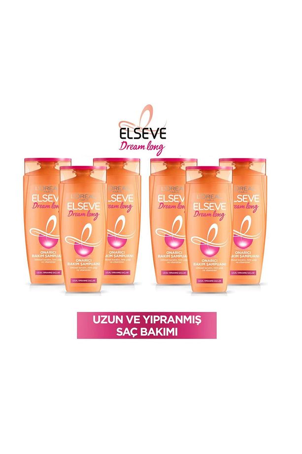 Loreal Şampuan Dream Long Onarıcı Bakım Uzun,yıpranmış Saçlar 450 Ml X 6 Adet - 1
