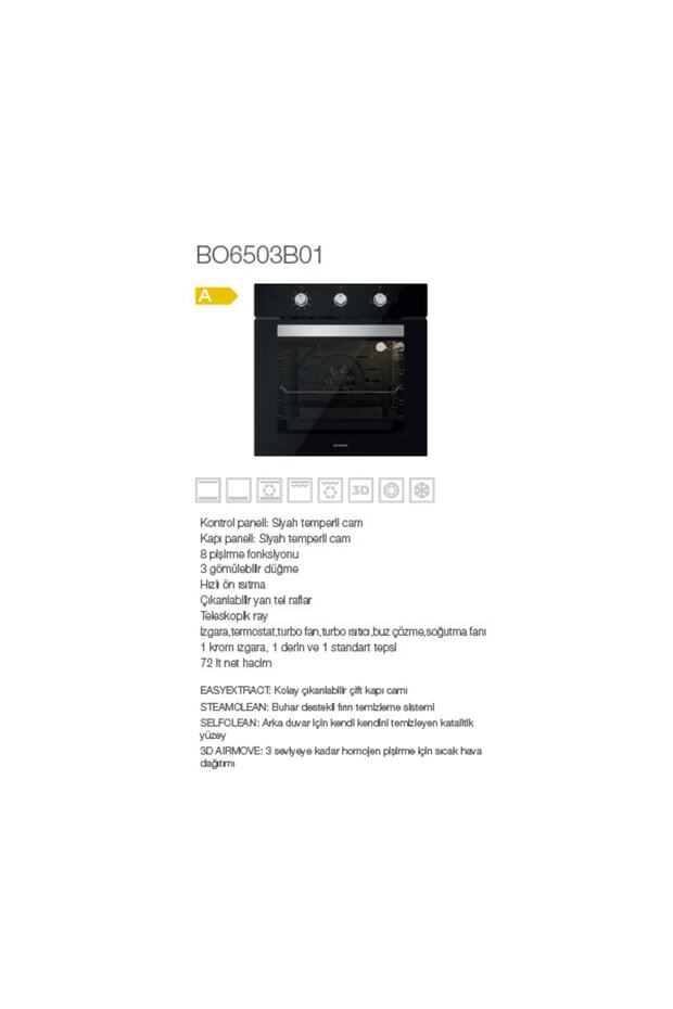 Siyah Cam Ankastre Set (3481 Flam 60+cs5335b02+bo6503b01) - 7