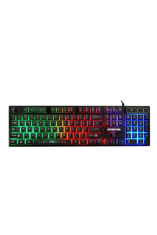 Oyuncu Klavye Mouse Mousepad Seti Marvel Spiderman Örümcek Adam Gökkuşağı Aydınlatmalı Lisanslı Mv-1 - 3