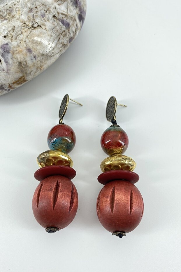 أقراط سيراميك أصلية مصنوعة يدويًا - 3