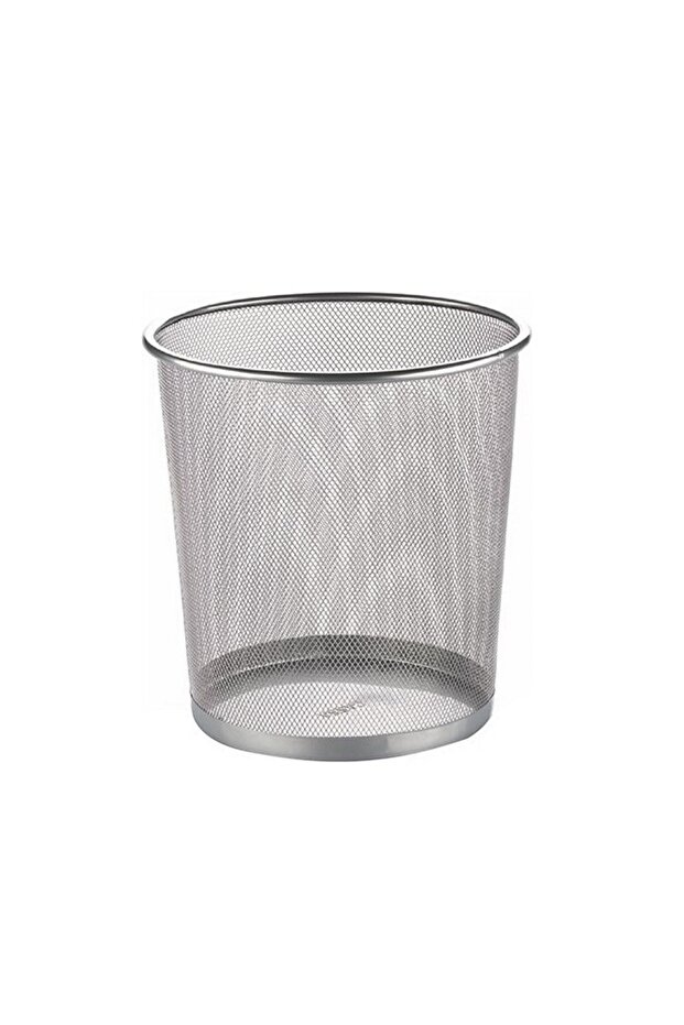 Trash Can with Mesh Holes Silver Gray / Office under Desk