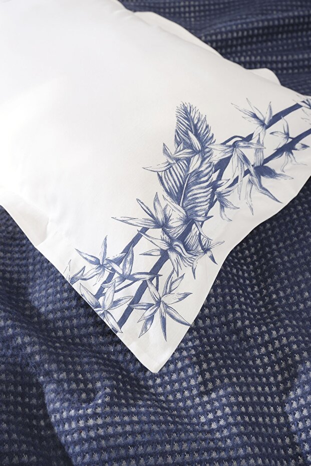 Bambu Mavi Çift Kişilik Battaniye Seti - 2