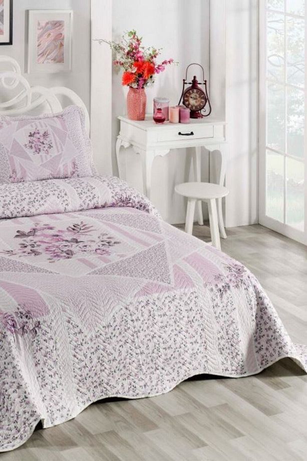 Dolce Lila Çift Kişilik Kapitone Yatak Örtüsü - 2