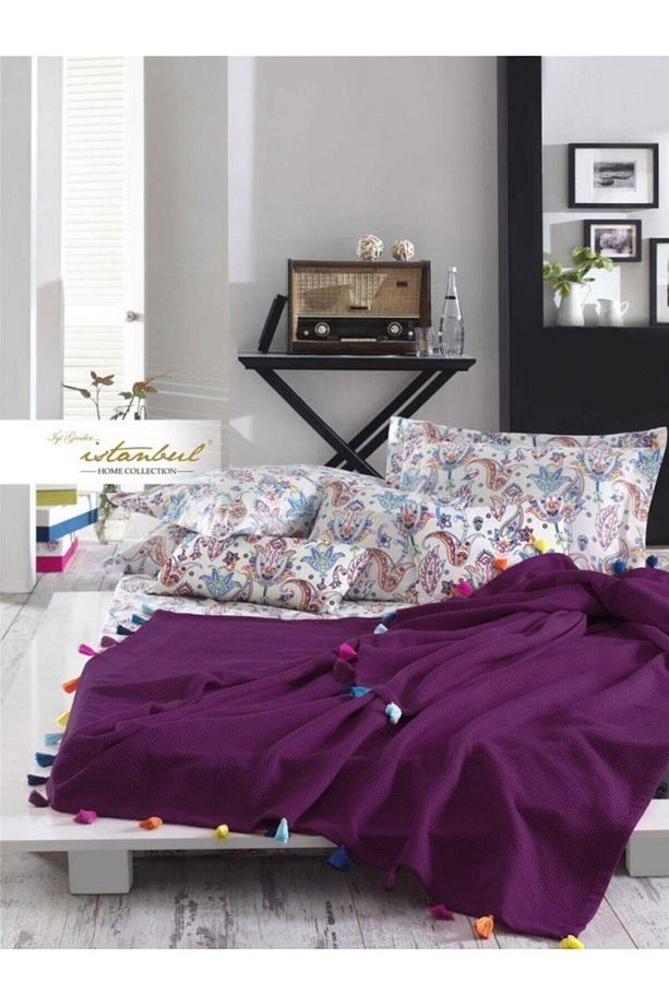 Up Style Çift Kişilik Pike Takımı Mürdüm - 5