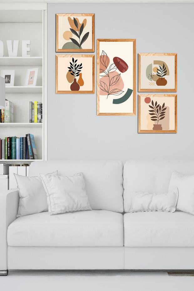 5 Parçalı Çerçeve Görünümlü Mdf Tablo Seti Atf302 - 1