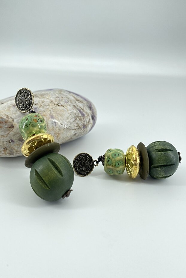 أقراط سيراميك أصلية مصنوعة يدويًا - 2